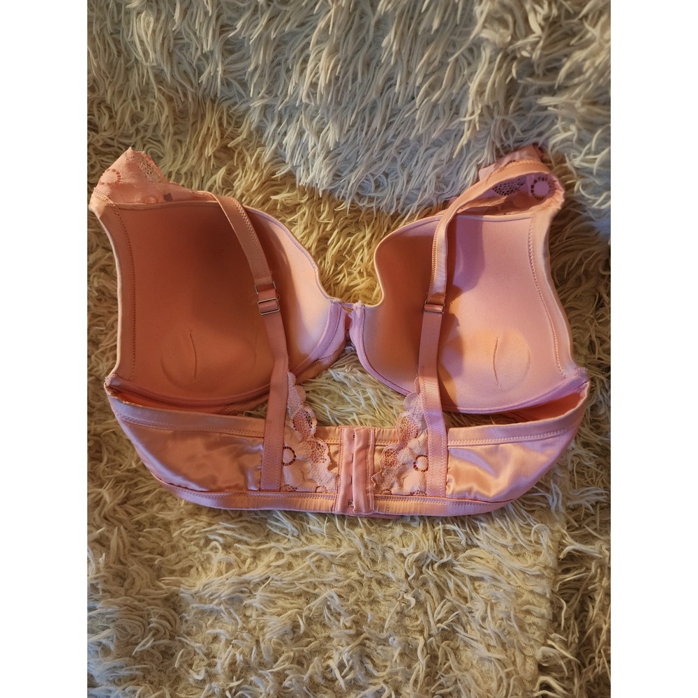 Aerie Real Good Plunge Bra 40D Peach Pink Floral Lace Underwire NWT - Picture 3 of 11